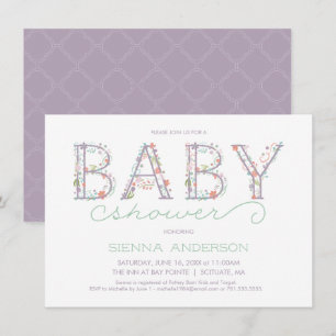 Invitación a Baby Shower con flores - Invitación d