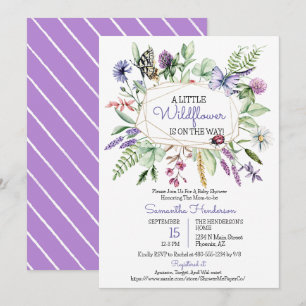 Invitación a Baby Shower con flores silvestres