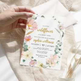 Invitación a Baby Shower con flores silvestres