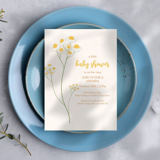 Invitación a Baby Shower con flores silvestres (Subido por el creador)