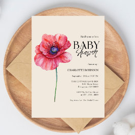 Invitación a Baby Shower con flores silvestres