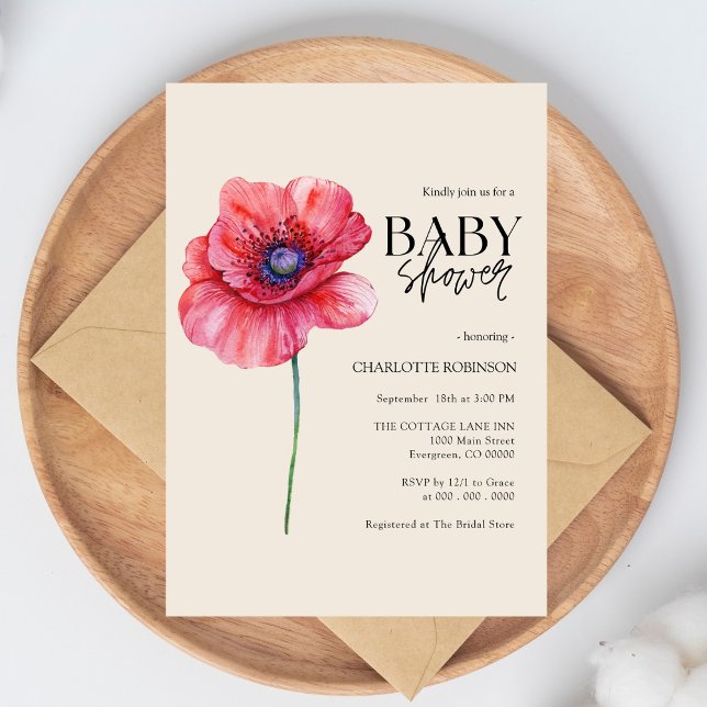 Invitación a Baby Shower con flores silvestres (Subido por el creador)