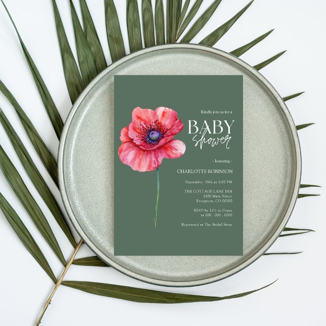 Invitación a Baby Shower con flores silvestres (Subido por el creador)