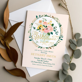 Invitación a Baby Shower con flores silvestres