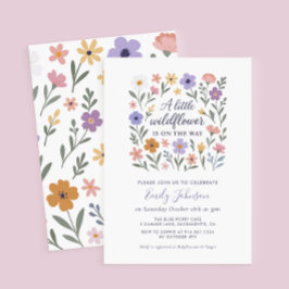 Invitación a Baby Shower con flores silvestres