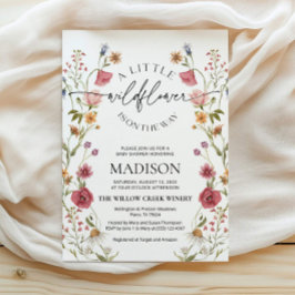 Invitación a Baby Shower con flores silvestres