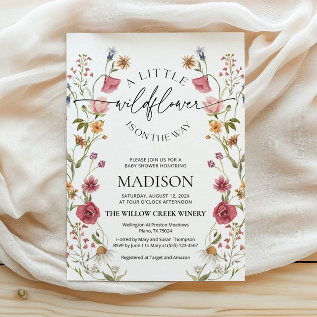 Invitación a Baby Shower con flores silvestres (Subido por el creador)