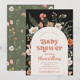 Invitación a Baby Shower con flores silvestres | B