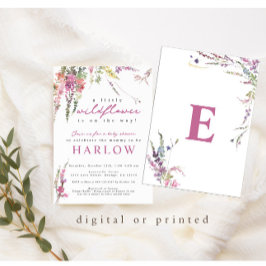 Invitación a Baby Shower con flores silvestres de