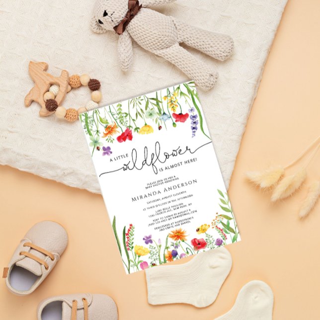 Invitación a Baby Shower con flores silvestres de  (Subido por el creador)