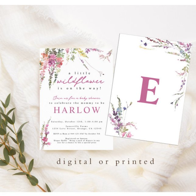 Invitación a Baby Shower con flores silvestres de  (Subido por el creador)