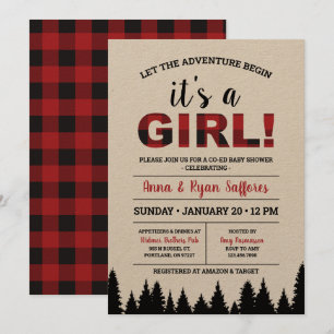 Invitación a Baby Shower con formato de búfalo - e