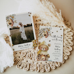 Invitación a Baby Shower con foto de Little Honey 