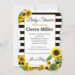 Invitación a Baby Shower con girasol