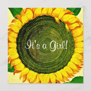 Invitación a Baby Shower con girasol