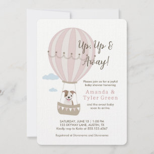 Invitación a Baby Shower con globo de aire calient