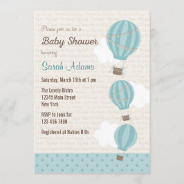 Invitación a Baby Shower con globo de aire calient