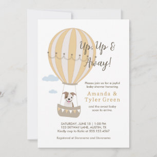 Invitación a Baby Shower con globo de aire calient