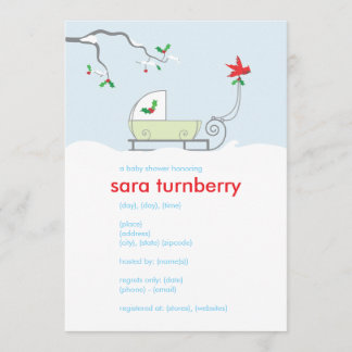 Invitación a Baby Shower con motor de invierno