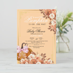 Invitación a Baby Shower con Naranja dorado de cal