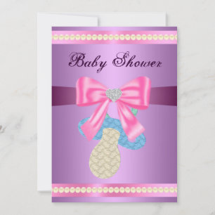 Invitación a Baby Shower con Pacífico púrpura