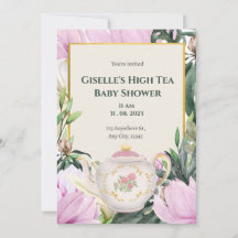 Invitación a Baby Shower con té de alta calidad en