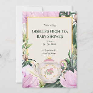Invitación a Baby Shower con té de alta calidad en