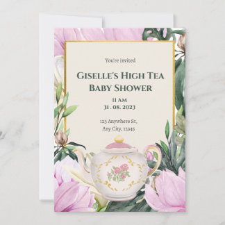 Invitación a Baby Shower con té de alta calidad en