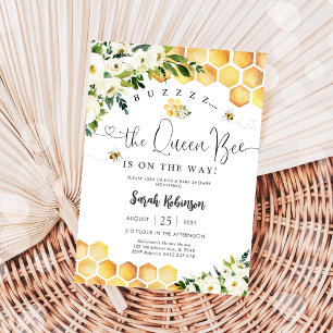 Invitación a Baby Shower con tema de Abejas