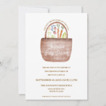 Invitación a Baby Shower con tema de Mercado de Gr