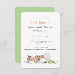 Invitación a Baby Shower con temas de cachorro