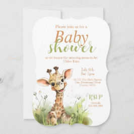 Invitación a Baby Shower con temas de jirafa