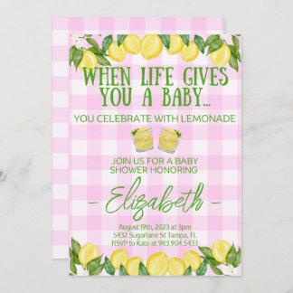 Invitación a Baby Shower con temas de Lemonade Ros