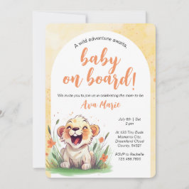Invitación a Baby Shower con temas de León