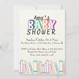 Invitación a Baby Shower con temas de libro