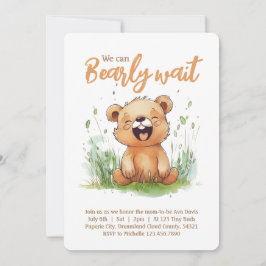 Invitación a Baby Shower con temas de oso
