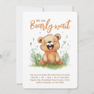 Invitación a Baby Shower con temas de oso