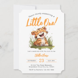 Invitación a Baby Shower con temas de tigre