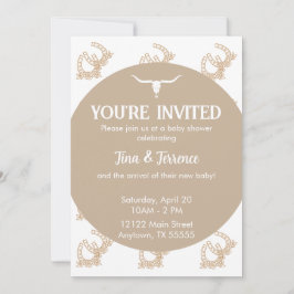 Invitación a Baby Shower con temas occidentales