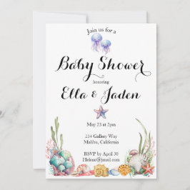 Invitación a Baby Shower con temática oceánica
