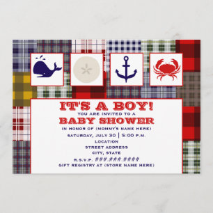 Invitación a Baby Shower con temática oceánica - P
