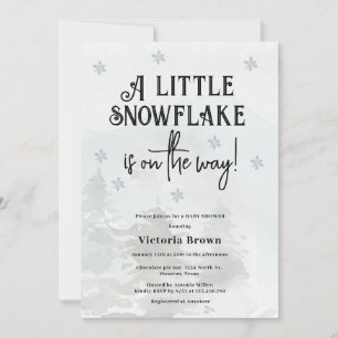 Invitación a Baby Shower Copos de Nieve de Inviern
