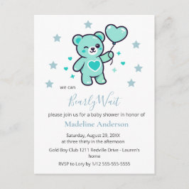 Invitación a Baby Shower Corazón de Osito Teddy Li