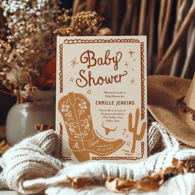 Invitación a Baby Shower Country Rustic Boy (Rustic Cowboy Baby Shower invitation)