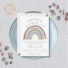 Invitación a Baby Shower Cristiano Tema Arcoíris