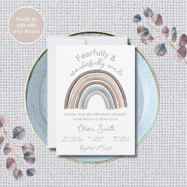 Invitación a Baby Shower Cristiano Tema Arcoíris