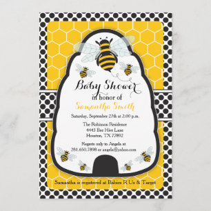 Invitación a Baby Shower/cumpleaños de Bee Hive