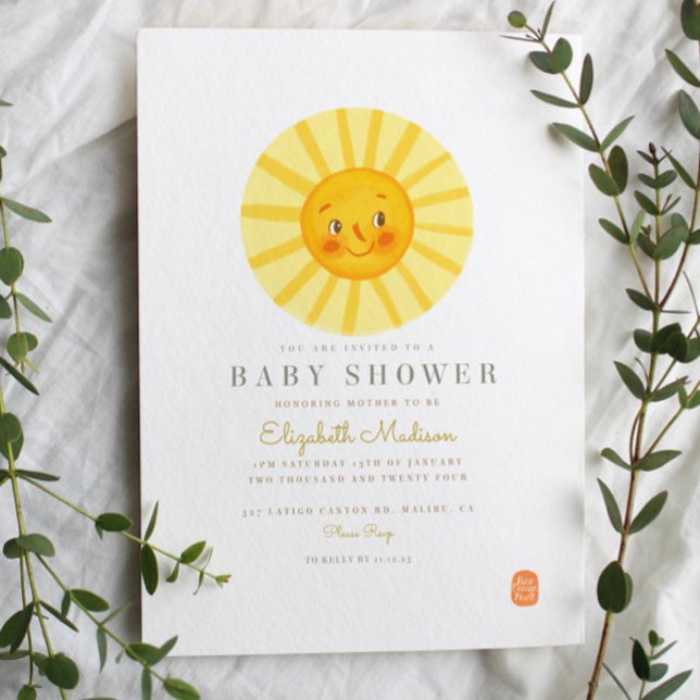 Invitación a Baby Shower Cute Happy Sun (Subido por el creador)