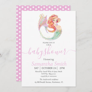 Invitación a BABY SHOWER CUTE MERMAID
