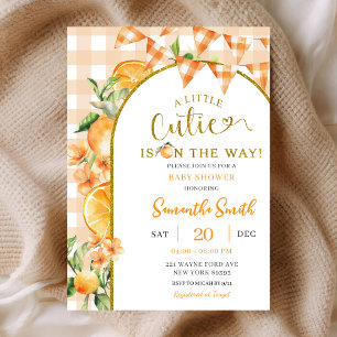 Invitación a baby shower Cutie Orange Gingham